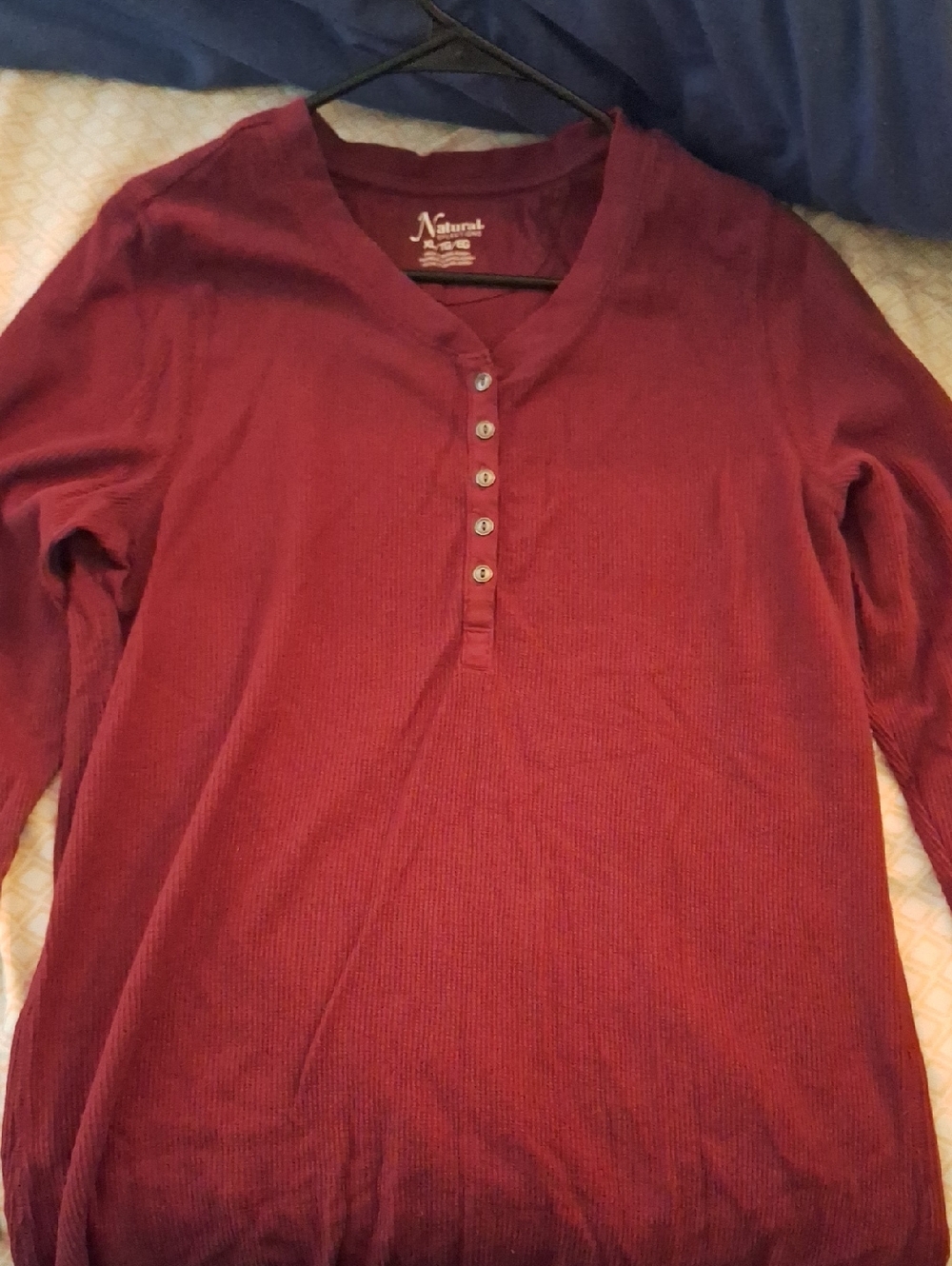 Natural Reflections - Ribbed Henley Long Sleeve Shirt